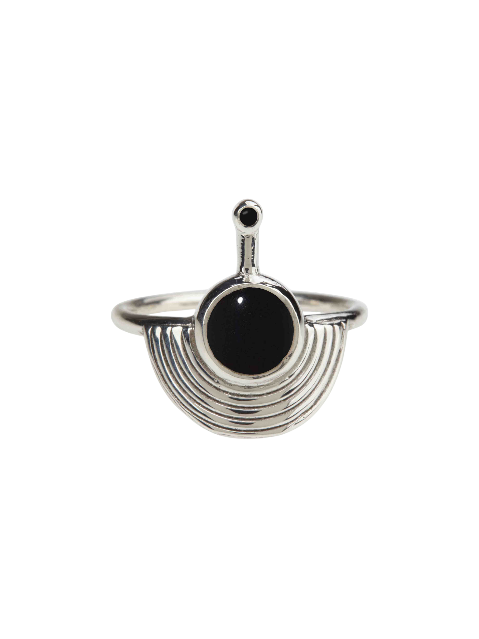 Interstellar ring silver - black onyx